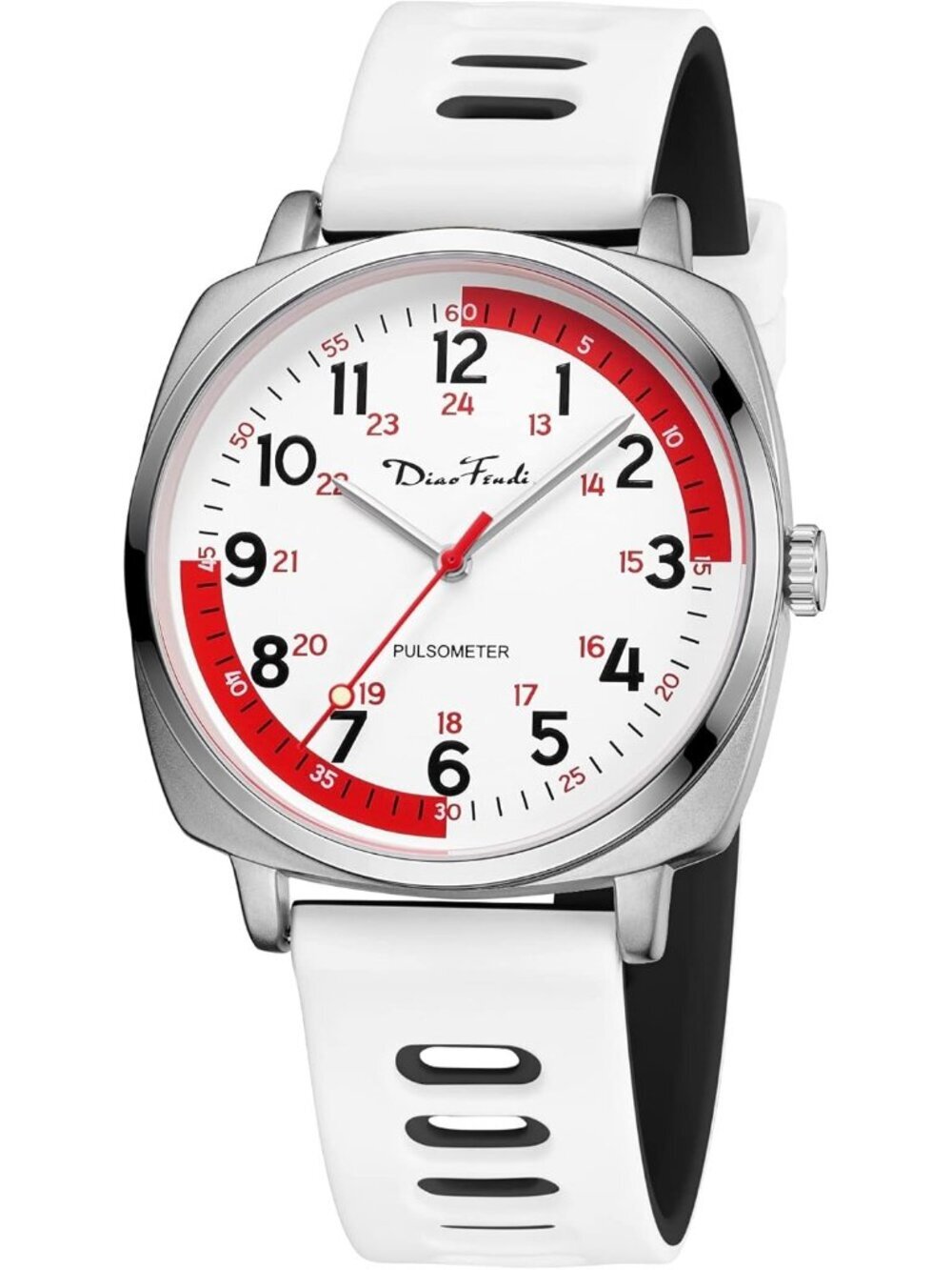 Diaofendi Women's White Black Analog Nurse Medical Professional Waterproof Watch